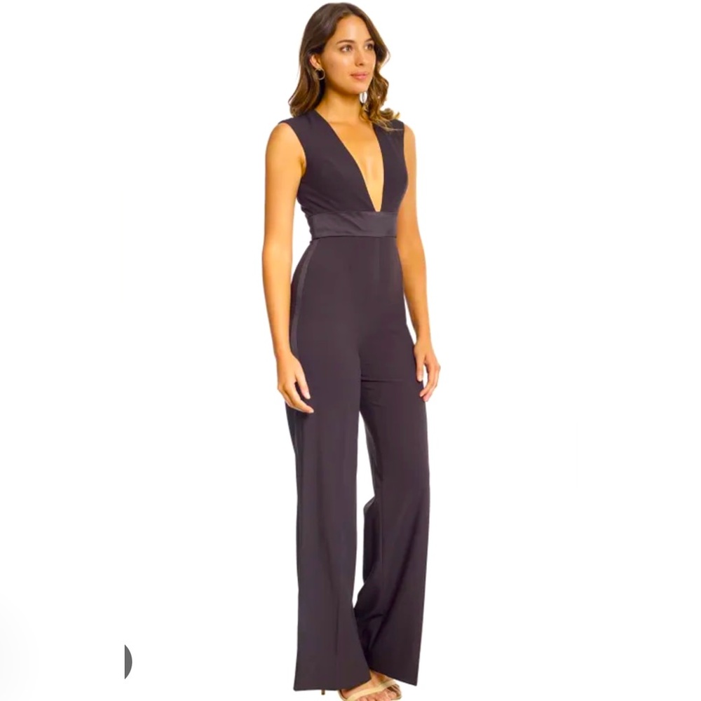 Black Jay Godfrey black plunge neck jumpsuit